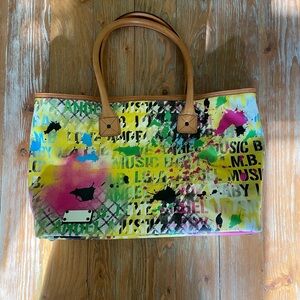 L.A.M.B. Multicolor Graffiti Tote